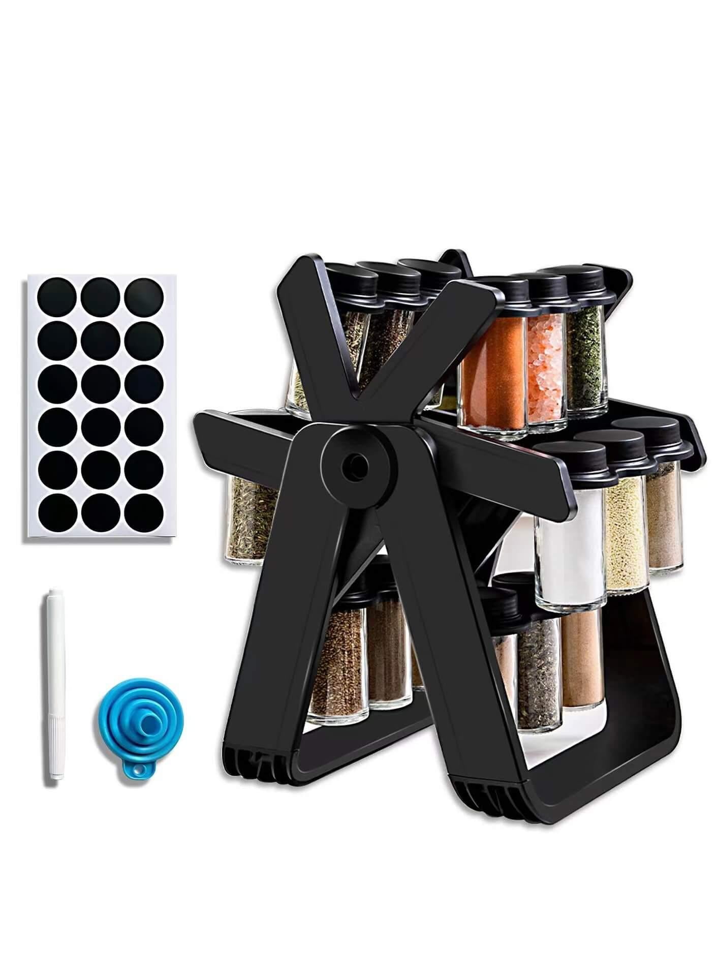 🍽 Rotating Spice Rack with 18 Jars  🌟